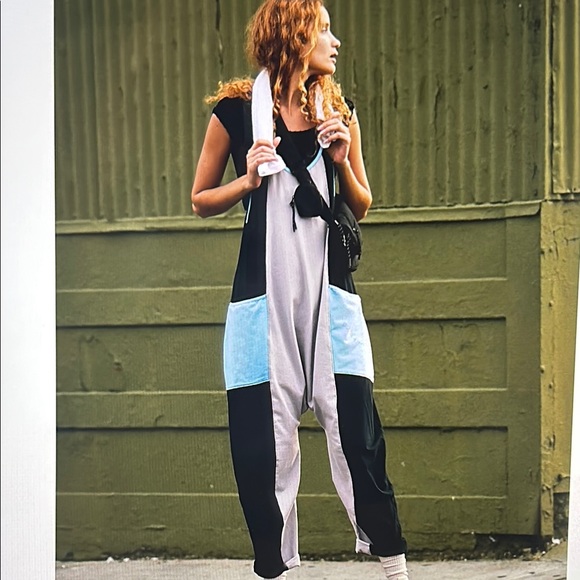 Free People Hot Shot Onesie- Rainbow Combo / Colorblock Jumpsuit - Picture 4 of 10